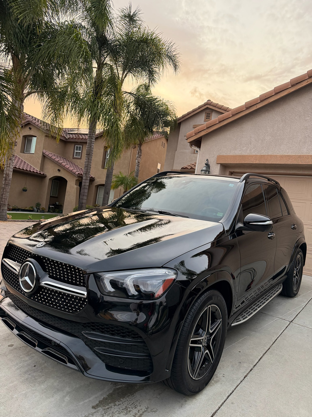 Black Mercedes GLE SUV after a full mobile detailing package result