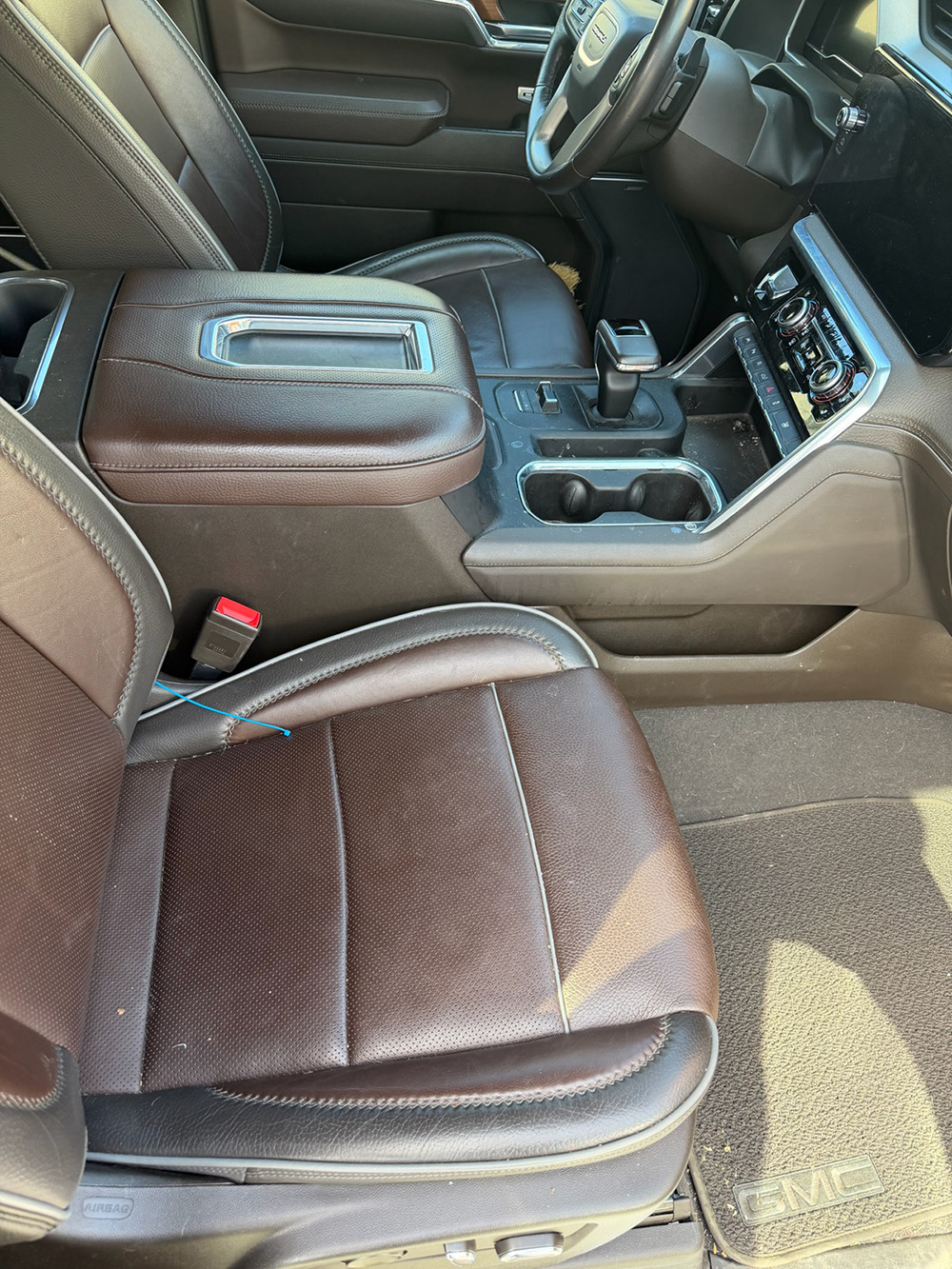 GMC Yukon leather interior detail cleaning result