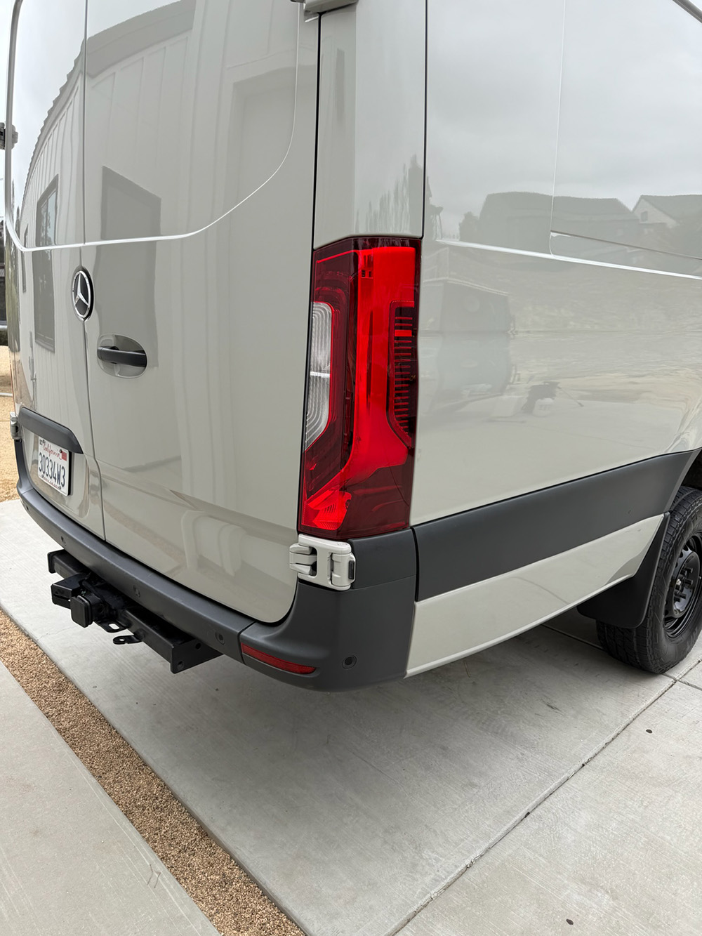 Mercedes Sprinter van rear panel after exterior detailing service