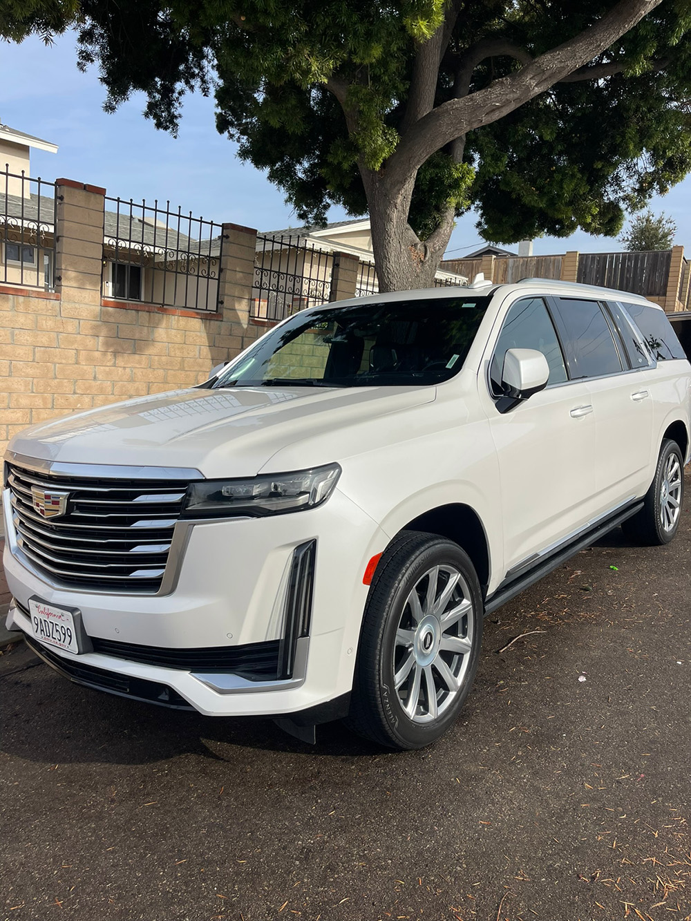 White Cadillac Escalade exterior detail completed in Chula Vista